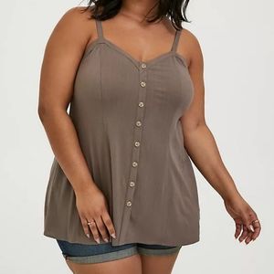 DARK TAUPE STRETCH WOVEN FIT & FLARE CAM